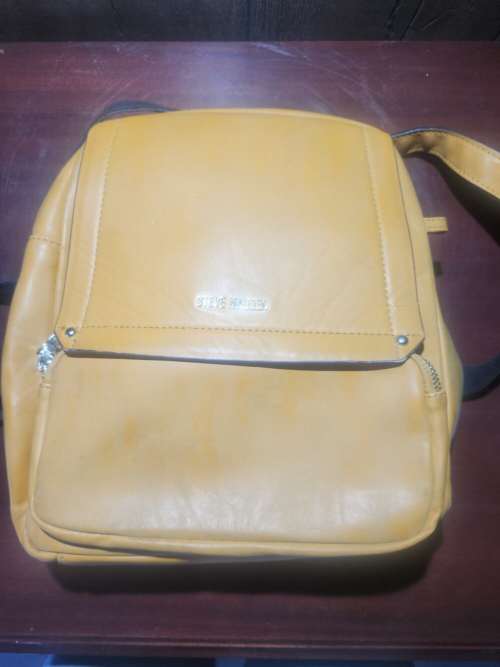 Steve Madden Yellow Leather Backpack